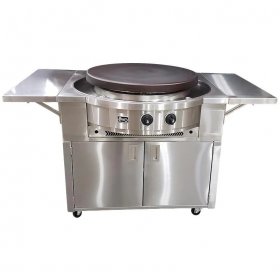 Evo Affinity 30G Flattop Propane Gas Grill On Stainless Steel Cart - 10-0055-LP New