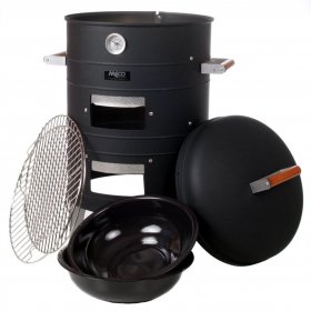 Americana by Meco Charcoal Water Vertical BBQ Meat Smoker - Black - 5023I New