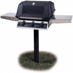 MHP WHRG4DD Hybrid Natural Gas Grill W/ SearMagic Grids On In-Ground Post New